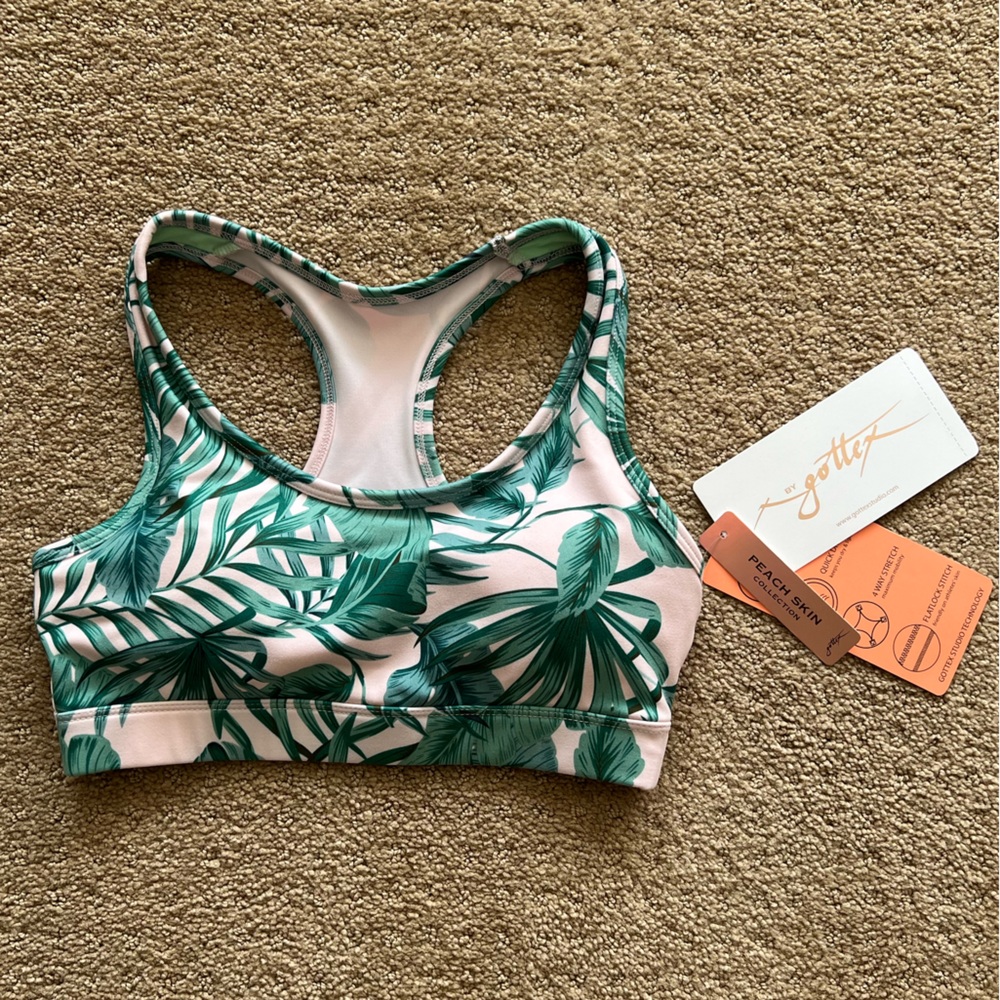 NWT Gottex Pink Palm Sports Bra (XS)